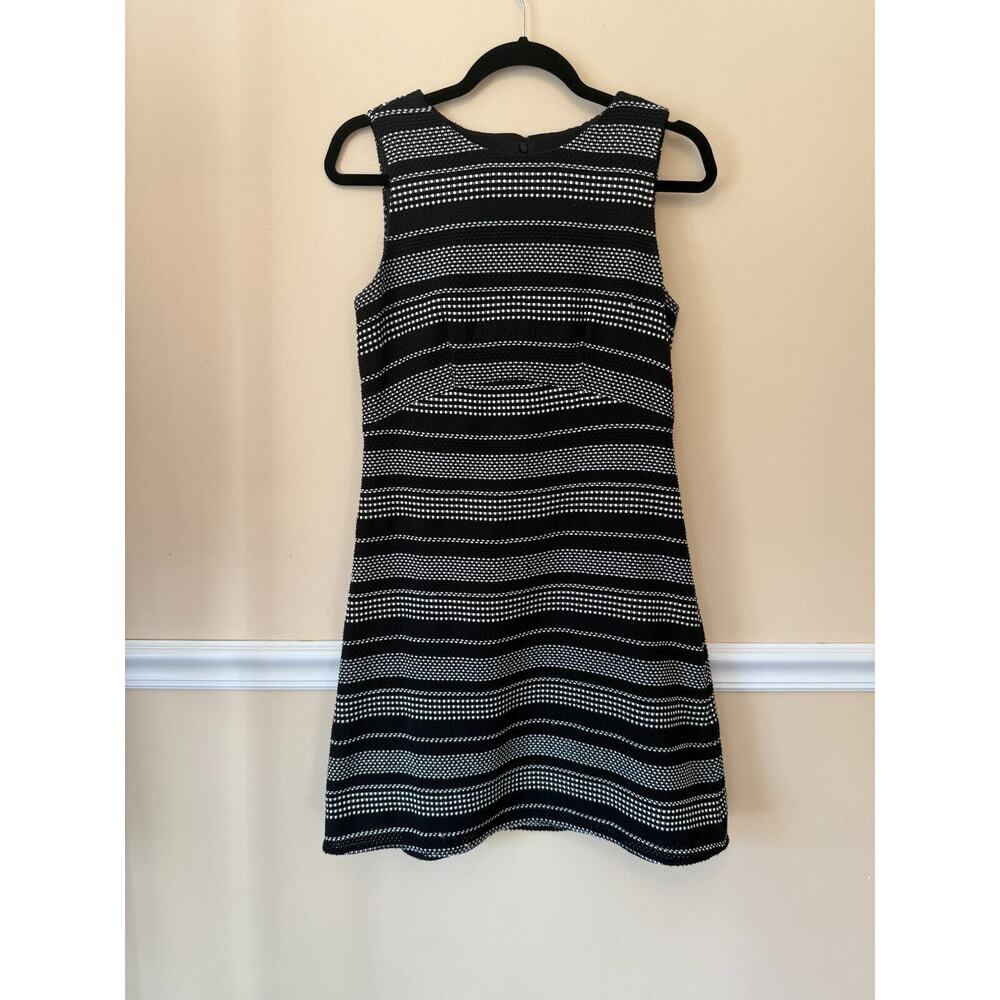 Ann Taylor Black & White Tweed Fit & Flare Dress Size 4 Black & White